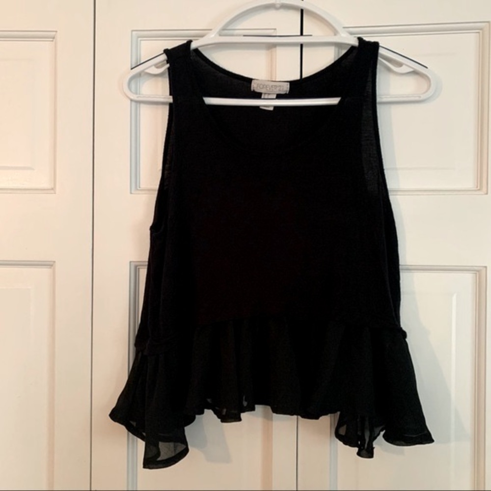 Forever 21 Black Peplum tank top